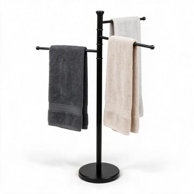 Crystals Freestanding Towel Rack 87cm Stainless Steel Stand with 3 Swivel Arms & Weighted Base – Space Saving Bathroom Towel Holder, Rust Resistant, Modern Design for Home & Guest Use (Black) Crystals Freestanding Towel Rack 87cm Stainless Steel Stand with 3 Swivel Arms & Weighted Base – Space Saving Bathroom Towel Holder, Rust Resistant, Modern Design for Home & Guest Use (Black)