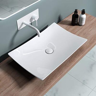 DB Durovin Bathrooms Durovin Bathrooms Ceramic Bathroom Basin Countertop Sink Modern Rectangular Vessel Sink 600 x 395mm (WXD) DB Durovin Bathrooms Durovin Bathrooms Ceramic Bathroom Basin Countertop Sink Modern Rectangular Vessel Sink 600 x 395mm (WXD)
