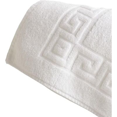Vision Linens Greek Key Design Bath Mat 100% Cotton Hotel Quality, 48 x 74cm, Pack of 1 Vision Linens Greek Key Design Bath Mat 100% Cotton Hotel Quality, 48 x 74cm, Pack of 1