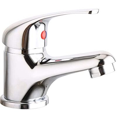 VEEBATH - Egham Rotonda Mono Lavabo Rubinetto - Brass - Chrome - Faucet VEEBATH - Egham Rotonda Mono Lavabo Rubinetto - Brass - Chrome - Faucet