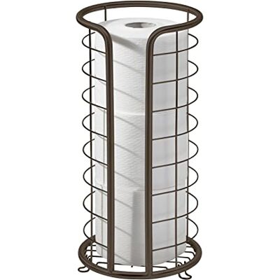 mDesign Free Standing Toilet Paper Roll Holder for Bathroom Storage mDesign Free Standing Toilet Paper Roll Holder for Bathroom Storage