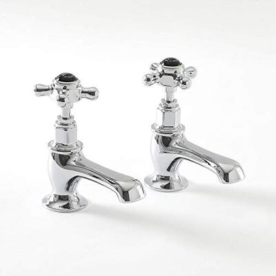 Hudson Reed Elizabeth - Traditional Faucet with Cross Handles - Chrome & Black Hudson Reed Elizabeth - Traditional Faucet with Cross Handles - Chrome & Black