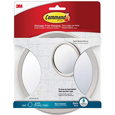 Command BATH35 pro SN - Bath Mirror - Nickel Finish Command BATH35 pro SN - Bath Mirror - Nickel Finish