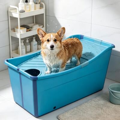 GmpTzitzith Freestanding Hot Soaking Bathtub, Portable Collapsible Bathtub, Folds Flat for Compact Storage, Ideal for Apartments, Small Bathrooms, Travel Blue-Upgraded GmpTzitzith Freestanding Hot Soaking Bathtub, Portable Collapsible Bathtub, Folds Flat for Compact Storage, Ideal for Apartments, Small Bathrooms, Travel Blue-Upgraded