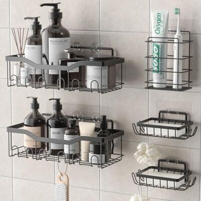 Ousfot Bathroom Shelf Set of 5 - No Drilling Ousfot Bathroom Shelf Set of 5 - No Drilling