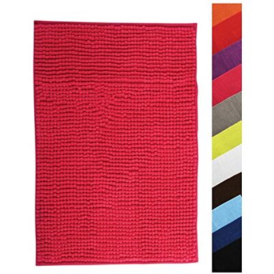 MSV Chenille Bath Mat, Microfibre, Fuchsia Pink, 40 x 60 cm MSV Chenille Bath Mat, Microfibre, Fuchsia Pink, 40 x 60 cm