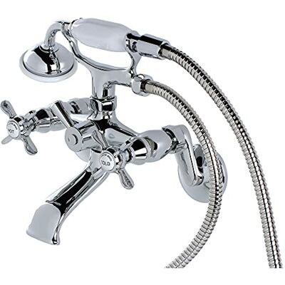 Kingston KS286C Essex 3" to 9" Adjustable Centers Wall Mount Clawfoot Tub Filler with Hand Shower, Polished Chrome Kingston KS286C Essex 3" to 9" Adjustable Centers Wall Mount Clawfoot Tub Filler with Hand Shower, Polished Chrome