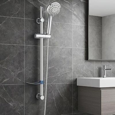 ECOSPA Shower Riser Kit, Shower Slide Bar with Shower Head, Hose, Head Holder and Soap Dish, Adjustable Height Bracket for Bathroom ECOSPA Shower Riser Kit, Shower Slide Bar with Shower Head, Hose, Head Holder and Soap Dish, Adjustable Height Bracket for Bathroom