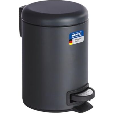WENKO 22143100 Pedal bin Leman Black Capacity: 3 l, Steel, 17 x 25 x 22.5 cm, Black WENKO 22143100 Pedal bin Leman Black Capacity: 3 l, Steel, 17 x 25 x 22.5 cm, Black