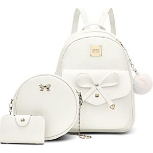 Aogist Mini Leather Backpack Purse 3-Pieces Fashion Bowknot Zipper Bags Cute Casual Travel Daypacks for and Women, Beige, Medium Aogist Mini Leather Backpack Purse 3-Pieces Fashion Bowknot Zipper Bags Cute Casual Travel Daypacks for and Women, Beige, Medium