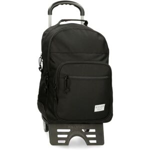 MOVOM Always on The Move School Backpack Double Compartment Black 31x42x13cm Polyester 21.12L, Black/White, Double Compartment School Backpack MOVOM Always on The Move School Backpack Double Compartment Black 31x42x13cm Polyester 21.12L, Black/White, Double Compartment School Backpack