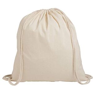 eBuyGB Pack of 50 Unisex Drawstring Rucksack, 100% Cotton, Natural eBuyGB Pack of 50 Unisex Drawstring Rucksack, 100% Cotton, Natural