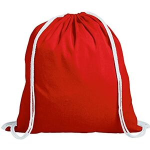eBuyGB Pack of 100 Unisex Drawstring Rucksack, 100% Cotton, Red eBuyGB Pack of 100 Unisex Drawstring Rucksack, 100% Cotton, Red
