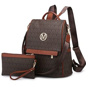 MKP COLLECTION MKP Women Fashion Backpack Purse Multi Pockets Signature Anti-Theft Rucksack Travel Ladies Shoulder Bag Handbag 2Pcs, Coffee, 11.8"L x 5.5"W x 14"H, Women Fashion Backpack MKP COLLECTION MKP Women Fashion Backpack Purse Multi Pockets Signature Anti-Theft Rucksack Travel Ladies Shoulder Bag Handbag 2Pcs, Coffee, 11.8"L x 5.5"W x 14"H, Women Fashion Backpack