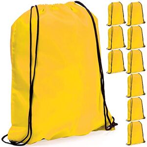 eBuyGB Pack of 10 Plain Polyester Drawstring Backpack, Gym Rucksack, School Sport Bag, PE Kit, Book Bag Ideal for Screen Printing, Cricut Cameo, HTV (Yellow) eBuyGB Pack of 10 Plain Polyester Drawstring Backpack, Gym Rucksack, School Sport Bag, PE Kit, Book Bag Ideal for Screen Printing, Cricut Cameo, HTV (Yellow)