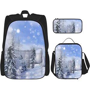 TOPUNY You Are My Sunshine Sunflower printed Backpack trio - duffel bag, lunch bag, pencil case, Winter Landscape, One Size, Daypack Backpacks TOPUNY You Are My Sunshine Sunflower printed Backpack trio - duffel bag, lunch bag, pencil case, Winter Landscape, One Size, Daypack Backpacks