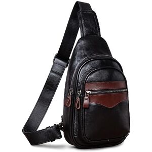 CENUNCO Genuine Leather Sling Bag for Women and Men Crossbody Backpack Chest Purse Casual Daypack Anti-Theft Travel Pouch, Black, M CENUNCO Genuine Leather Sling Bag for Women and Men Crossbody Backpack Chest Purse Casual Daypack Anti-Theft Travel Pouch, Black, M