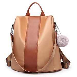 Miss Lulu Women's Small Backpack - Travel Rucksack in Nylon - Brown Miss Lulu Women's Small Backpack - Travel Rucksack in Nylon - Brown