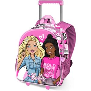 KARACTERMANIA Barbie Brave-Small 3D Backpack with Wheels, Pink, 26 x 34 cm, Capacity 12.5 L KARACTERMANIA Barbie Brave-Small 3D Backpack with Wheels, Pink, 26 x 34 cm, Capacity 12.5 L