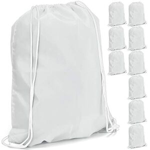 eBuyGB Pack of 10 Plain Polyester Drawstring Backpack, Gym Rucksack, School Sport Bag, PE Kit, Book Bag Ideal for Printing, Cameo, Heat Transfer Vinyl (White),34 x 42 cm eBuyGB Pack of 10 Plain Polyester Drawstring Backpack, Gym Rucksack, School Sport Bag, PE Kit, Book Bag Ideal for Printing, Cameo, Heat Transfer Vinyl (White),34 x 42 cm