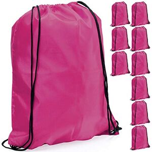 eBuyGB Pack of 10 Plain Polyester Drawstring Backpack, Gym Rucksack, School Sport Bag, PE Kit, Book Bag Ideal for Printing, Cameo, Heat Transfer Vinyl (Fuschia),34 x 42 cm eBuyGB Pack of 10 Plain Polyester Drawstring Backpack, Gym Rucksack, School Sport Bag, PE Kit, Book Bag Ideal for Printing, Cameo, Heat Transfer Vinyl (Fuschia),34 x 42 cm