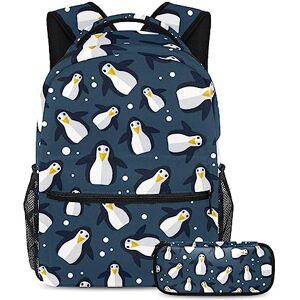Gwhzzp VAPOKF School Bag Set for Teen Girls Boys, Student Bookbag Backpack Rucksack with Pencil Case for School - North Pole Penguins and Ice Gwhzzp VAPOKF School Bag Set for Teen Girls Boys, Student Bookbag Backpack Rucksack with Pencil Case for School - North Pole Penguins and Ice