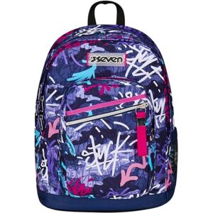 Seven GraffitiMix Double Compartment Backpack, Purple, Bottle Pocket, Maxi Capacity, Pre-shaped Backpack, School and Travel Backpack, Children and Youth, purple, Taglia unica, School Seven GraffitiMix Double Compartment Backpack, Purple, Bottle Pocket, Maxi Capacity, Pre-shaped Backpack, School and Travel Backpack, Children and Youth, purple, Taglia unica, School