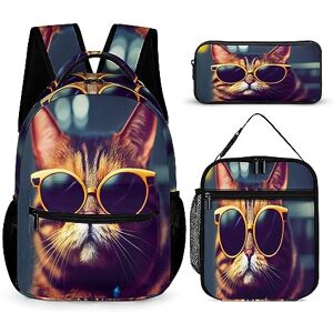 WCEECE Animal Cats School Bag School Backpack for Girl Kid Backpack Boys Rucksack Books Bag with Lunch Bag and Pencil Case for Elementary(3 in 1 Backpack Set) WCEECE Animal Cats School Bag School Backpack for Girl Kid Backpack Boys Rucksack Books Bag with Lunch Bag and Pencil Case for Elementary(3 in 1 Backpack Set)