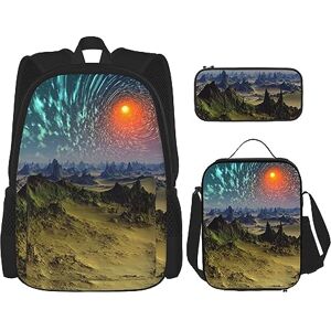 JABNOW Dream Space Sky Star Printed Backpack Set, Backpack Combination with Lunch Bag Pencil Bag for Picnics, Outings(Unisex) JABNOW Dream Space Sky Star Printed Backpack Set, Backpack Combination with Lunch Bag Pencil Bag for Picnics, Outings(Unisex)