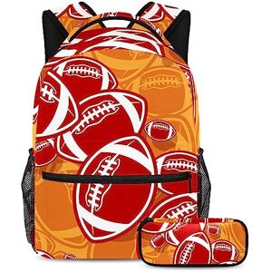Gwhzzp VAPOKF School Bag Set for Teen Girls Boys, Student Bookbag Backpack Rucksack with Pencil Case for School - American Football Rugby Gwhzzp VAPOKF School Bag Set for Teen Girls Boys, Student Bookbag Backpack Rucksack with Pencil Case for School - American Football Rugby