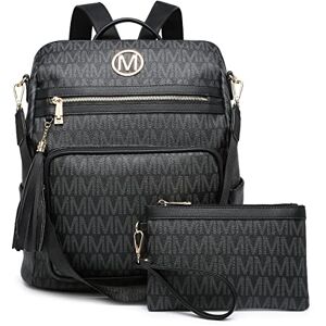 MKP COLLECTION Women Fashion Backpack Purse Convertible Large Ladies Rucksack Travel Shoulder Bags Handbag Set 2pcs w/Tassel, Black, 13.5" L x 6" W x 14.25" H, Rucksack Backpacks MKP COLLECTION Women Fashion Backpack Purse Convertible Large Ladies Rucksack Travel Shoulder Bags Handbag Set 2pcs w/Tassel, Black, 13.5" L x 6" W x 14.25" H, Rucksack Backpacks