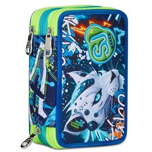SJ GANG STYLE JAM GANG School Pencil Case 3 Zip, Blue, Triple Compartment Pen Holder Complete with Pens, Pencils, Colours, Backpack Accessories, Elementary Schools, Children, Blue, Modern SJ GANG STYLE JAM GANG School Pencil Case 3 Zip, Blue, Triple Compartment Pen Holder Complete with Pens, Pencils, Colours, Backpack Accessories, Elementary Schools, Children, Blue, Modern