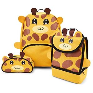 Zappi Co Children's Giraffe Backpack Triple Set Comes with Backpack, Lunch Box, and Pencil Case Fun Wildlife Rucksack for Boys and Girls Back to School Essential Zappi Co Children's Giraffe Backpack Triple Set Comes with Backpack, Lunch Box, and Pencil Case Fun Wildlife Rucksack for Boys and Girls Back to School Essential