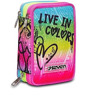 Seven Rodhamine Red Colorful Pencil Case - Pouch Seven Rodhamine Red Colorful Pencil Case - Pouch
