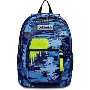 Seven NEW FIT WET COLOR BOY, Blue Double Compartment Backpack Water Bottle Pocket Maxi Capacity 32 lt, blue, Taglia unica, Modern Seven NEW FIT WET COLOR BOY, Blue Double Compartment Backpack Water Bottle Pocket Maxi Capacity 32 lt, blue, Taglia unica, Modern