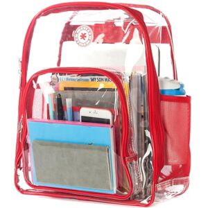 K-Cliffs Heavy Duty Clear Backpack See Through Daypack Student Transparent School Bookbag Clear - K-Cliffs Heavy Duty Clear Backpack See Through Daypack Student Transparent School Bookbag Clear -