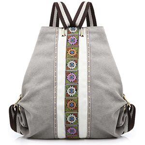 Goodhan Women Canvas Backpack Daypack Casual Shoulder Bag, Vintage Heavy-duty Anti-theft Travel Backpack, Light Grey, Look Small, Daypack Backpacks Goodhan Women Canvas Backpack Daypack Casual Shoulder Bag, Vintage Heavy-duty Anti-theft Travel Backpack, Light Grey, Look Small, Daypack Backpacks