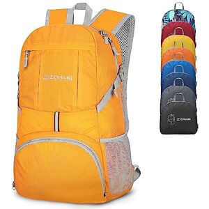 ZOMAKE Lightweight Foldable Backpack, Packable Rucksack 35L Folding Small Back Pack Foldaway Ultralight Daypack Collapsible for Women Men Travel Hiking Walking (Yellow) ZOMAKE Lightweight Foldable Backpack, Packable Rucksack 35L Folding Small Back Pack Foldaway Ultralight Daypack Collapsible for Women Men Travel Hiking Walking (Yellow)