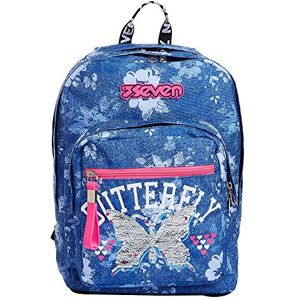 Seven Extra Fit Backpack, Flying Dreams, Blue, with Power Bank Included, School and Leisure Seven Extra Fit Backpack, Flying Dreams, Blue, with Power Bank Included, School and Leisure