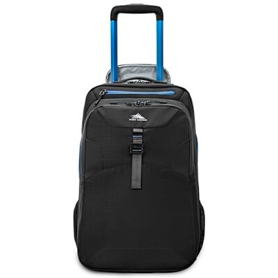 High Sierra Unisex's Hi-Life Convertible Wheeled Backpack, Black/Blue, 3-in-1 High Sierra Unisex's Hi-Life Convertible Wheeled Backpack, Black/Blue, 3-in-1