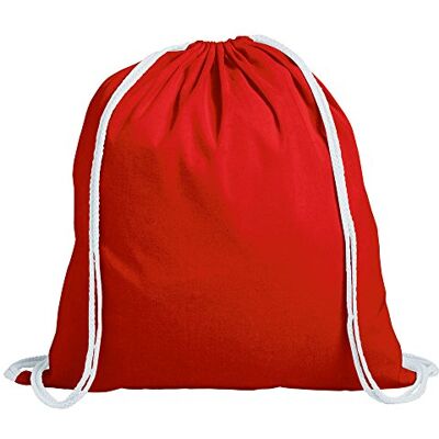 eBuyGB Pack of 20 Unisex Drawstring Rucksack, 100% Cotton, Red eBuyGB Pack of 20 Unisex Drawstring Rucksack, 100% Cotton, Red