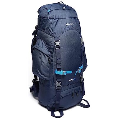 Eurohike Nepal 65 Litre Rucksack with Ventilated Back Panel & Padded Harness, 65L Backpack, Bag for Men & Women, Adjustable, Lightweight, Camping, Hiking, Trekking, Travelling, Outdoors, Blue Eurohike Nepal 65 Litre Rucksack with Ventilated Back Panel & Padded Harness, 65L Backpack, Bag for Men & Women, Adjustable, Lightweight, Camping, Hiking, Trekking, Travelling, Outdoors, Blue