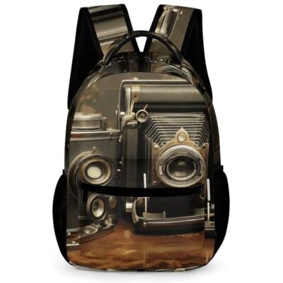 HETVBNS Comfortable 16in Backpack with Front Zipper & Dual Mesh Pockets Old Camera Backpack with Padded Straps, Casual Lightweight Daypack for Work Commute, Travel, Hiking HETVBNS Comfortable 16in Backpack with Front Zipper & Dual Mesh Pockets Old Camera Backpack with Padded Straps, Casual Lightweight Daypack for Work Commute, Travel, Hiking