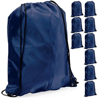 eBuyGB Pack of 10 Plain Polyester Drawstring Backpack, Gym Rucksack, School Sport Bag, PE Kit, Book Bag Ideal for Printing, Cameo, Heat Transfer Vinyl (Navy Blue), 34 x 42 cm eBuyGB Pack of 10 Plain Polyester Drawstring Backpack, Gym Rucksack, School Sport Bag, PE Kit, Book Bag Ideal for Printing, Cameo, Heat Transfer Vinyl (Navy Blue), 34 x 42 cm