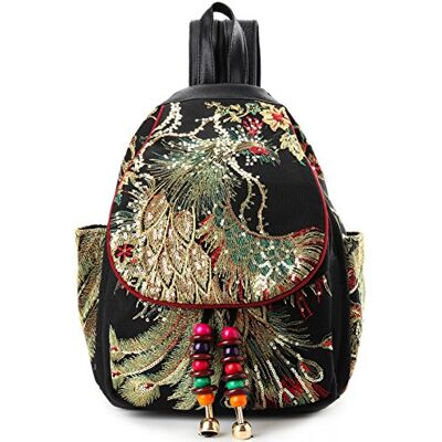 Goodhan Vintage Phoenix Sequins Embroideried Women Backpack Daypack Travel Shoulder Bag One_Size Style 01: Black, Style 01: Black, OneSize, Backpack Goodhan Vintage Phoenix Sequins Embroideried Women Backpack Daypack Travel Shoulder Bag One_Size Style 01: Black, Style 01: Black, OneSize, Backpack
