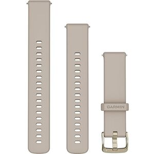Garmin Quick Release Bands (18mm), suitable for selected Forerunner-,Venu- and vívoactive smartwatch series, Original accessory, Silicone, French Grey with Soft Gold Hardware Garmin Quick Release Bands (18mm), suitable for selected Forerunner-,Venu- and vívoactive smartwatch series, Original accessory, Silicone, French Grey with Soft Gold Hardware