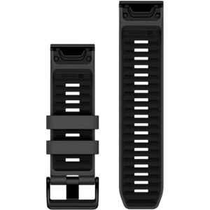 Garmin QuickFit Watch Bands (26mm), suitable for selected fēnix-, epix-, Descent-, D2-, Instinct-, Forerunner- and Tactix series smartwatches, Original accessory, Silicone, Graphite/Black Garmin QuickFit Watch Bands (26mm), suitable for selected fēnix-, epix-, Descent-, D2-, Instinct-, Forerunner- and Tactix series smartwatches, Original accessory, Silicone, Graphite/Black