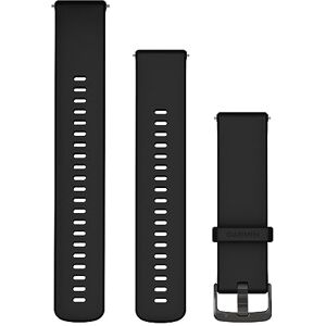 Garmin Quick Release Bands (22mm), suitable for selected Forerunner-,Venu- and vívoactive smartwatch series, Original accessory, Silicone, Black with Slate Hardware Garmin Quick Release Bands (22mm), suitable for selected Forerunner-,Venu- and vívoactive smartwatch series, Original accessory, Silicone, Black with Slate Hardware