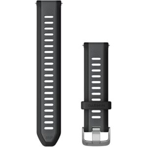 Garmin Quick Release Bands (20mm), suitable for selected Forerunner-,Venu-, vívomove-,vívoactive and Approach smartwatch series, Original accessory, Silicone, Black/Slate Grey with Silver Hardware Garmin Quick Release Bands (20mm), suitable for selected Forerunner-,Venu-, vívomove-,vívoactive and Approach smartwatch series, Original accessory, Silicone, Black/Slate Grey with Silver Hardware