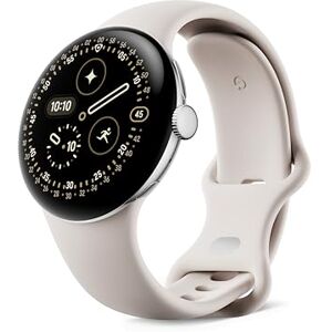 Google Pixel Watch 4 (41 mm) Android smartwatch with Domed Display, Comprehensive Health and Fitness Tracking and Help from Gemini Polished Silver Aluminium Case Porcelain Active band LTE Google Pixel Watch 4 (41 mm) Android smartwatch with Domed Display, Comprehensive Health and Fitness Tracking and Help from Gemini Polished Silver Aluminium Case Porcelain Active band LTE